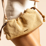 Bolsa Transversal Santa Lolla Bege Tramada Pequena
