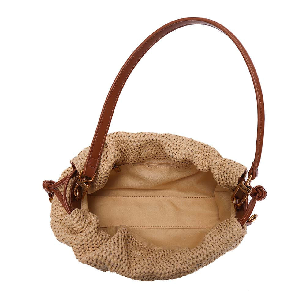 Bolsa Transversal Santa Lolla Bege Tramada Pequena