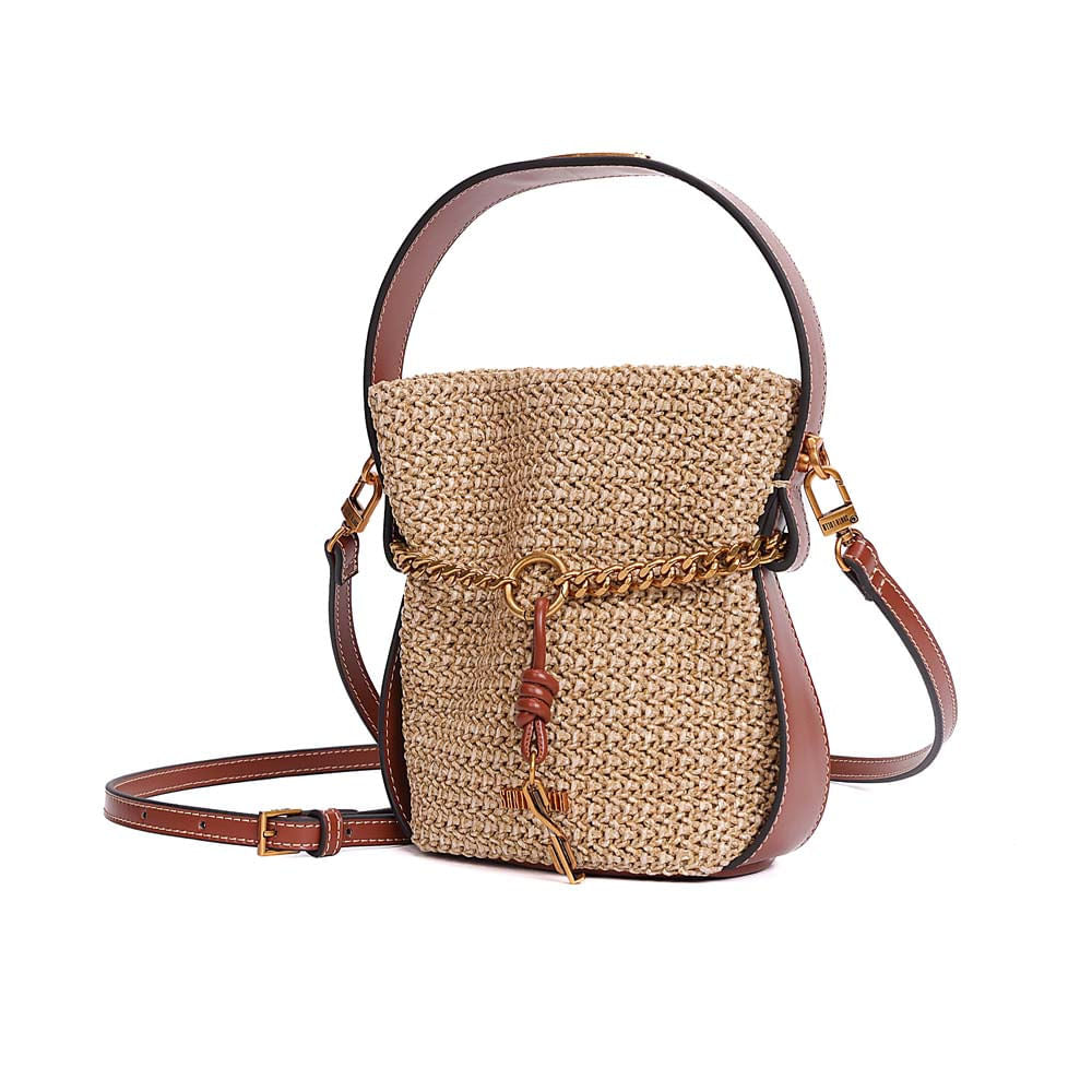 Bolsa Transversal Santa Lolla Bege Tramado Corrente