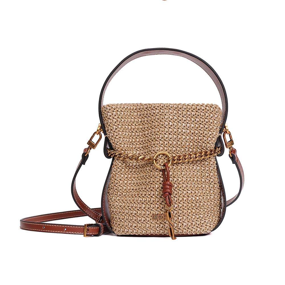 Bolsa Transversal Santa Lolla Bege Tramado Corrente