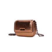 Bolsa Transversal Santa Lolla Bronze Alça Corrente