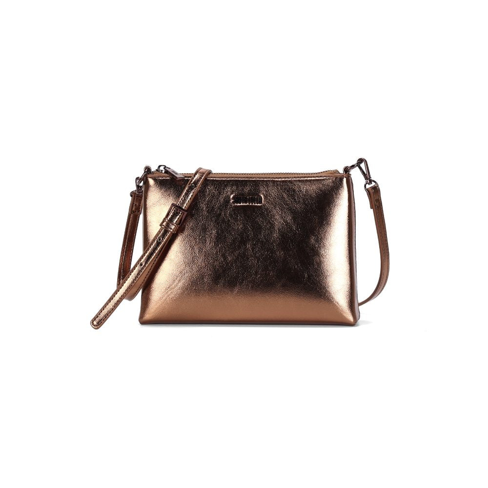 Bolsa Transversal Santa Lolla Bronze Metalizada Pequena
