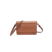 Bolsa Transversal Santa Lolla Caramelo Aba E Metal Dourado