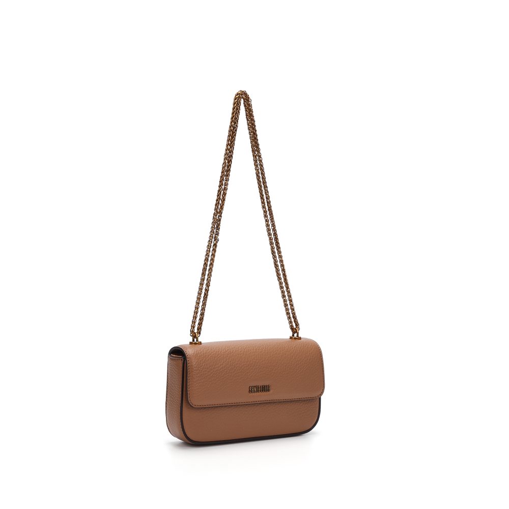 Bolsa Transversal Santa Lolla Caramelo Alça Corrente