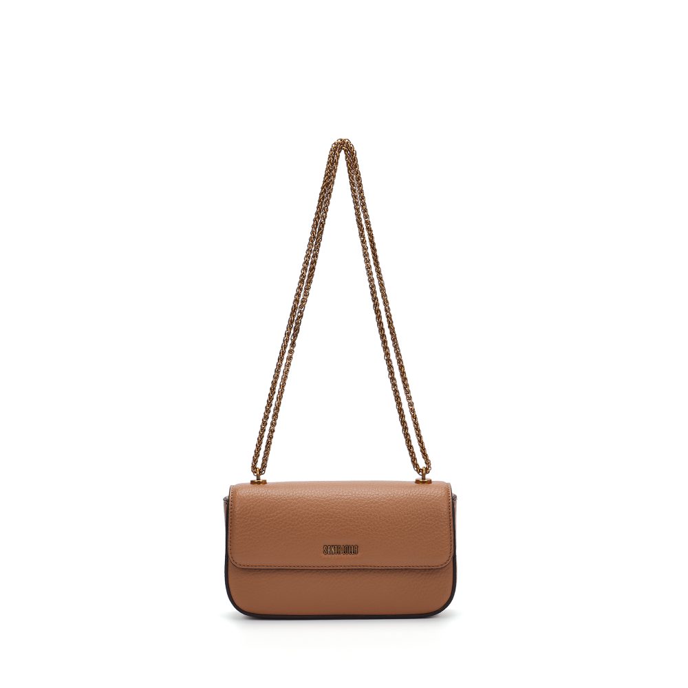 Bolsa Transversal Santa Lolla Caramelo Alça Corrente
