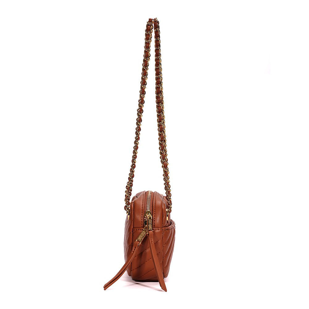 Bolsa Transversal Santa Lolla Caramelo Alça Corrente
