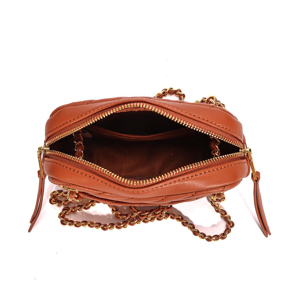Bolsa Transversal Santa Lolla Caramelo Alça Corrente