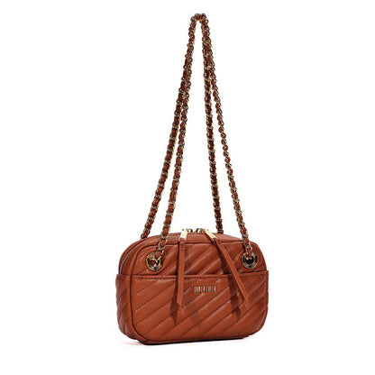 Bolsa Transversal Santa Lolla Caramelo Alça Corrente