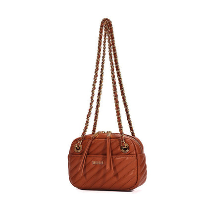 Bolsa Transversal Santa Lolla Caramelo Alça Corrente