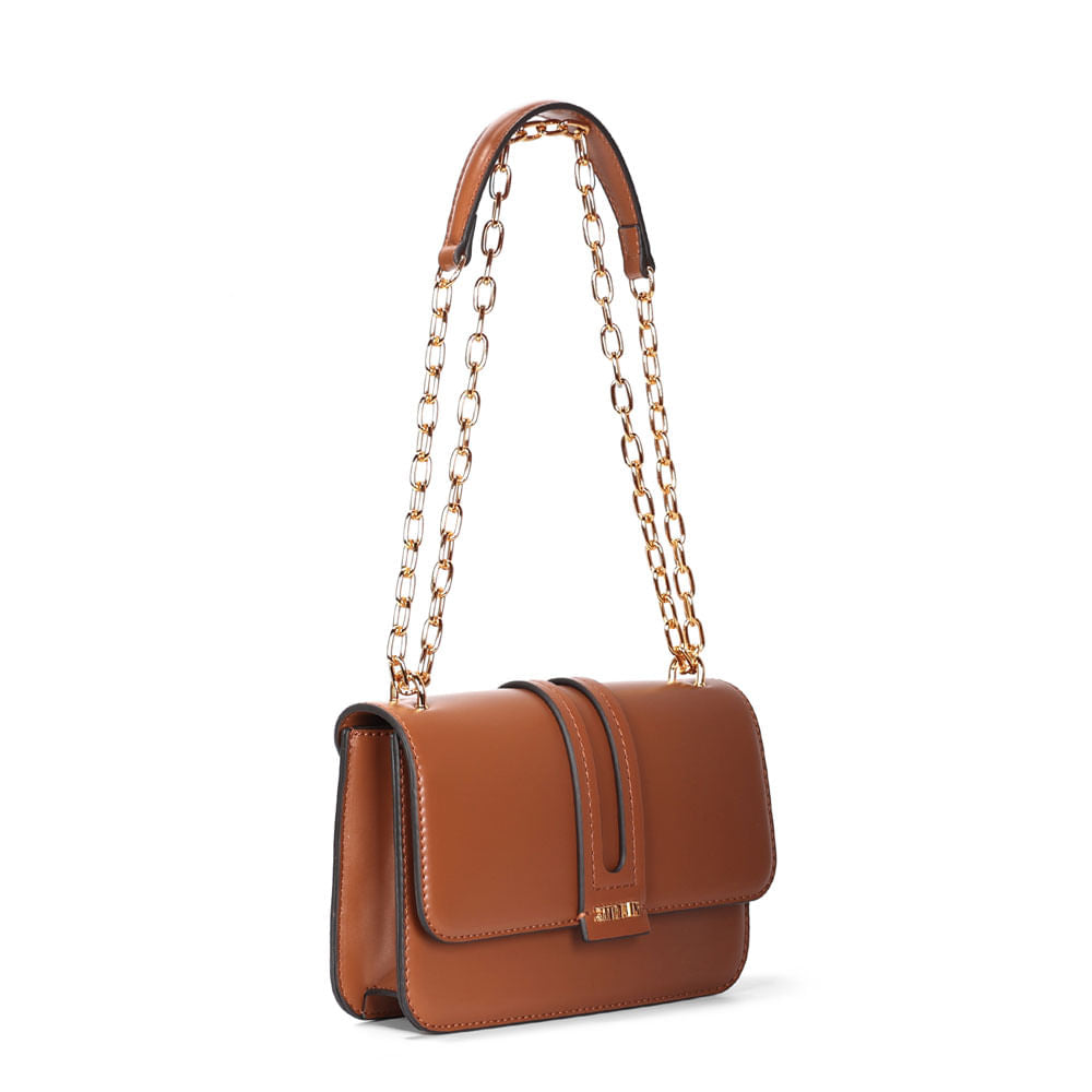 Bolsa Transversal Santa Lolla Caramelo Alça Correntes