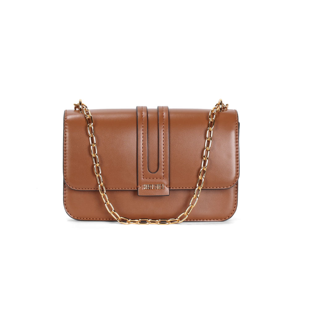 Bolsa Transversal Santa Lolla Caramelo Alça Correntes