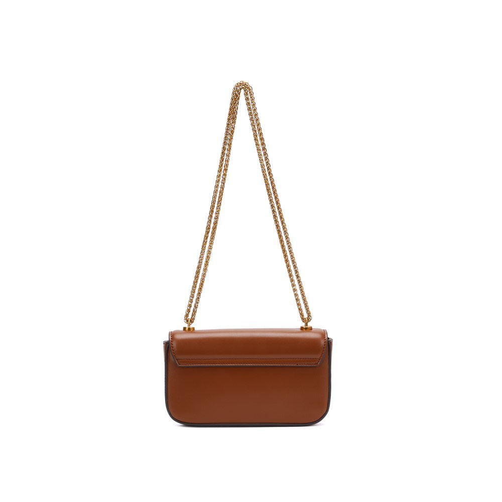 Bolsa Transversal Santa Lolla Caramelo Alça Correntes