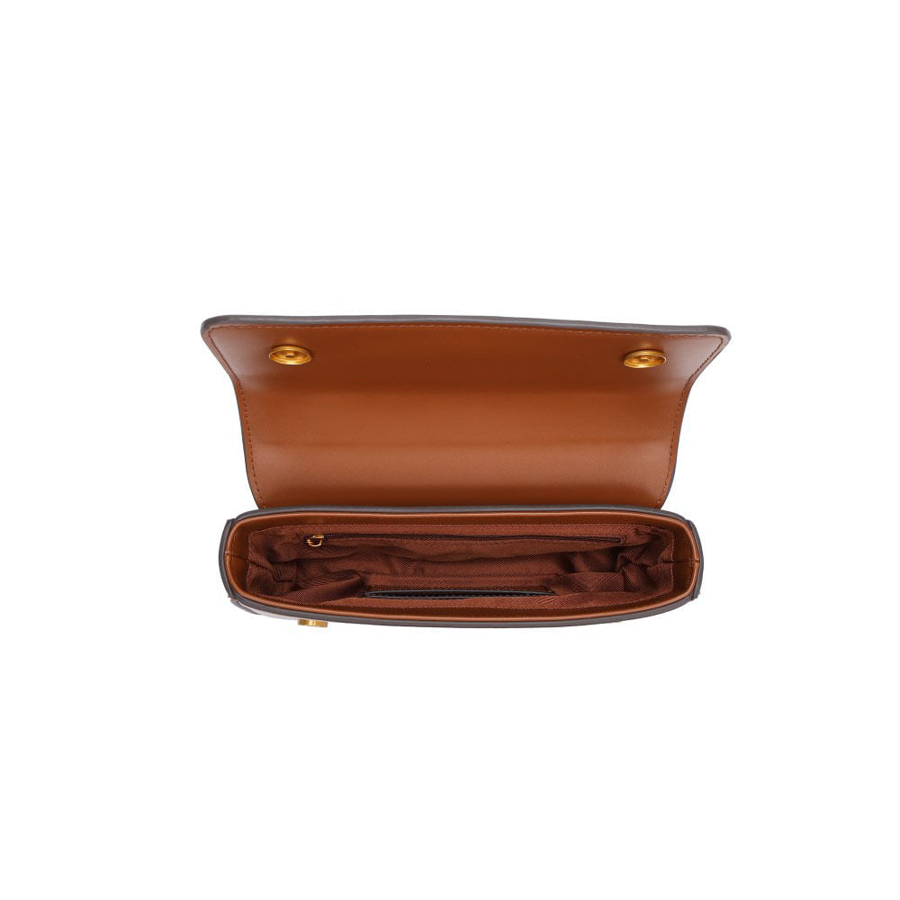 Bolsa Transversal Santa Lolla Caramelo Alça Correntes