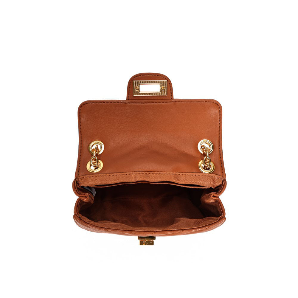 Bolsa Transversal Santa Lolla Caramelo Alça Correntes