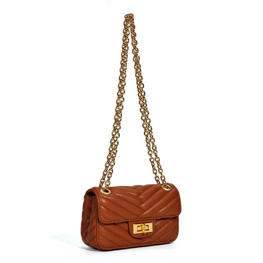 Bolsa Transversal Santa Lolla Caramelo Alça Correntes