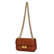 Bolsa Transversal Santa Lolla Caramelo Alça Correntes