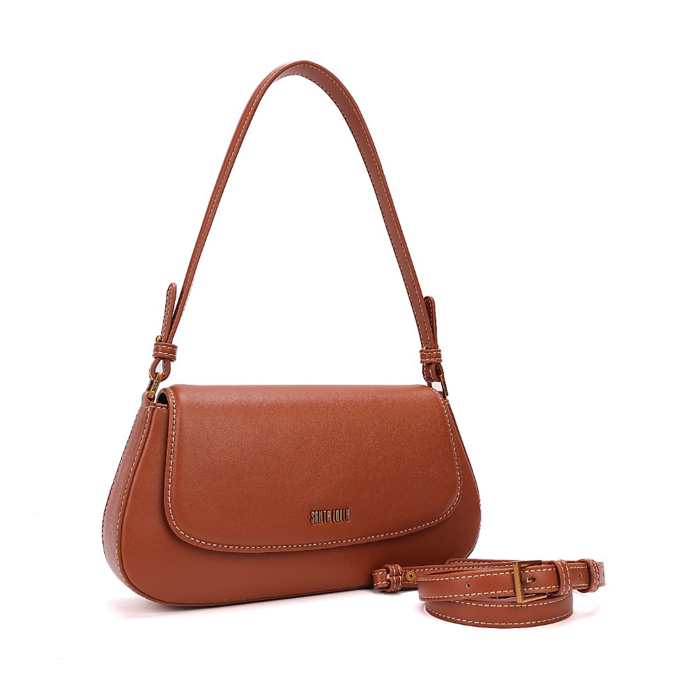 Bolsa Transversal Santa Lolla Caramelo Alça Dupla