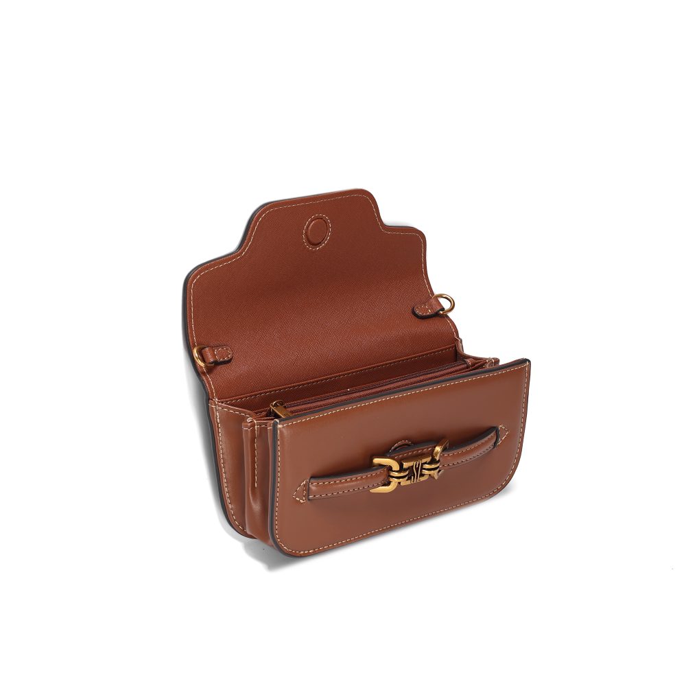 Bolsa Transversal Santa Lolla Caramelo Fecho Dourado