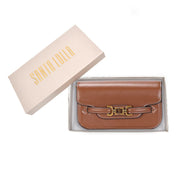 Bolsa Transversal Santa Lolla Caramelo Fecho Dourado