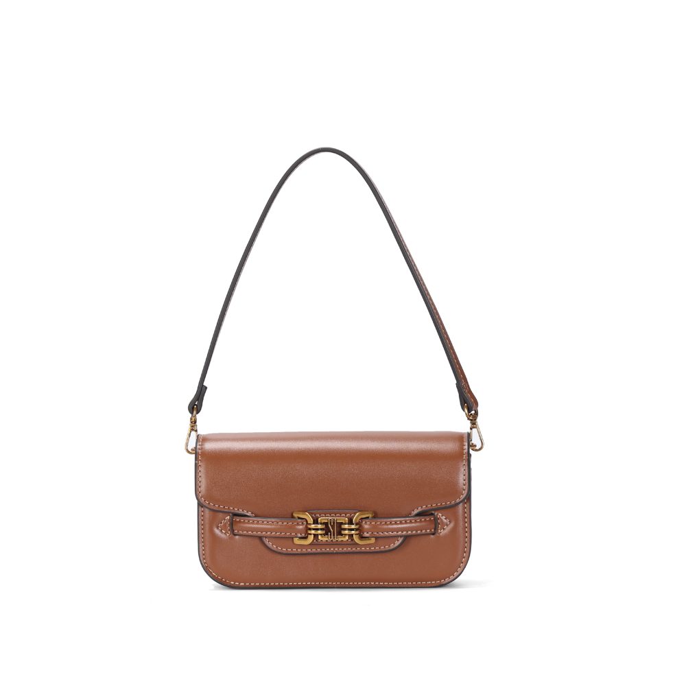 Bolsa Transversal Santa Lolla Caramelo Fecho Dourado