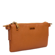 Bolsa Transversal Santa Lolla Caramelo Floater Zíper Dourado