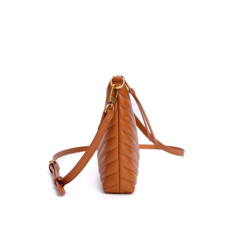 Bolsa Transversal Santa Lolla Caramelo Matelassê