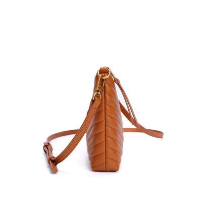 Bolsa Transversal Santa Lolla Caramelo Matelassê