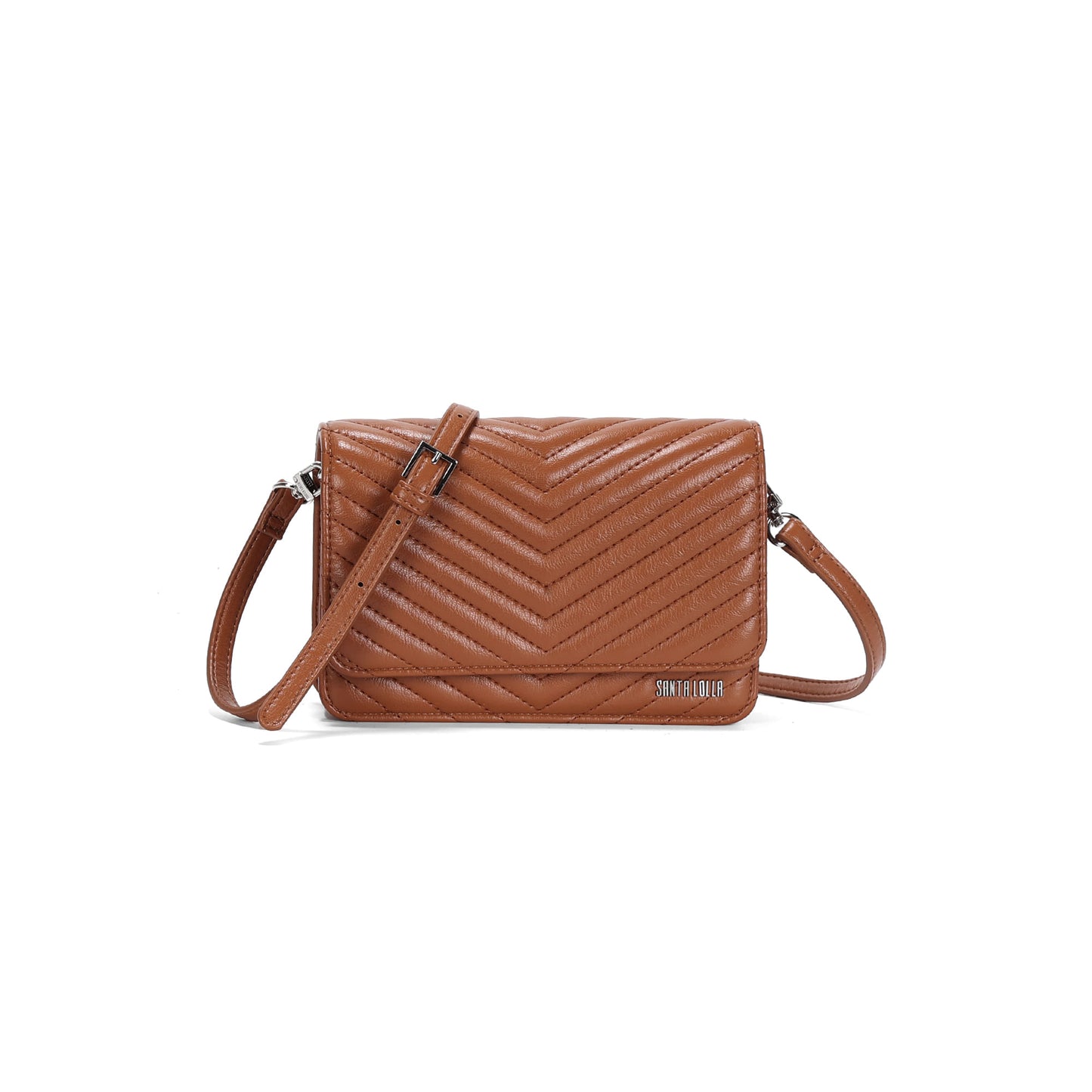 Bolsa Transversal Santa Lolla Caramelo Matelassê