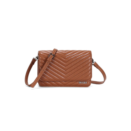Bolsa Transversal Santa Lolla Caramelo Matelassê