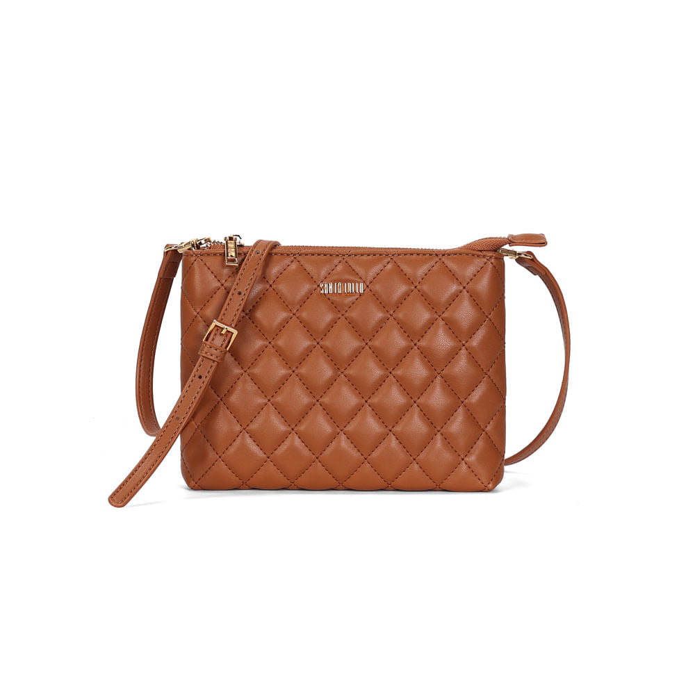 Bolsa Transversal Santa Lolla Caramelo Matelassê