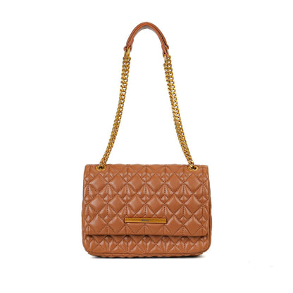 Bolsa Transversal Santa Lolla Caramelo Matelassê Corrente