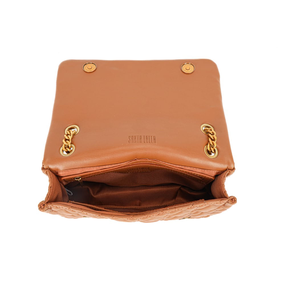 Bolsa Transversal Santa Lolla Caramelo Matelassê Corrente