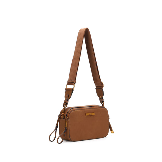 Bolsa Transversal Santa Lolla Caramelo Nobuck Zíper