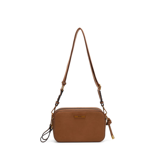Bolsa Transversal Santa Lolla Caramelo Nobuck Zíper
