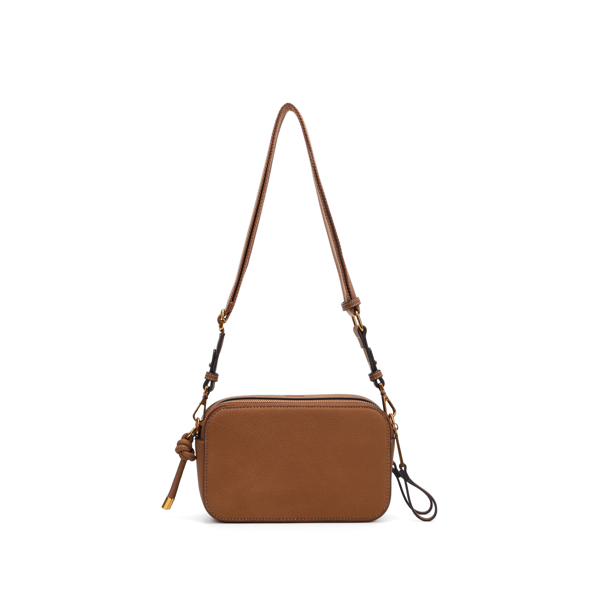 Bolsa Transversal Santa Lolla Caramelo Nobuck Zíper
