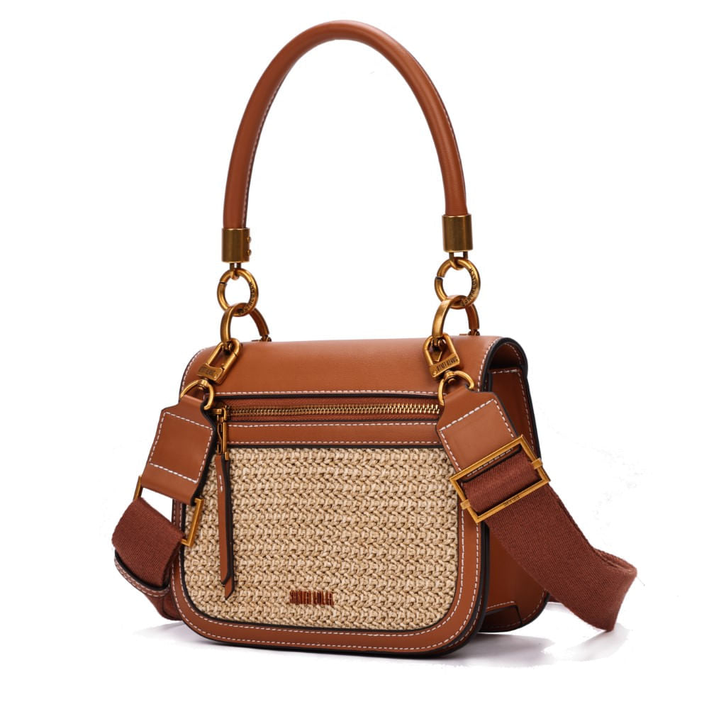 Bolsa Transversal Santa Lolla Caramelo Tramado