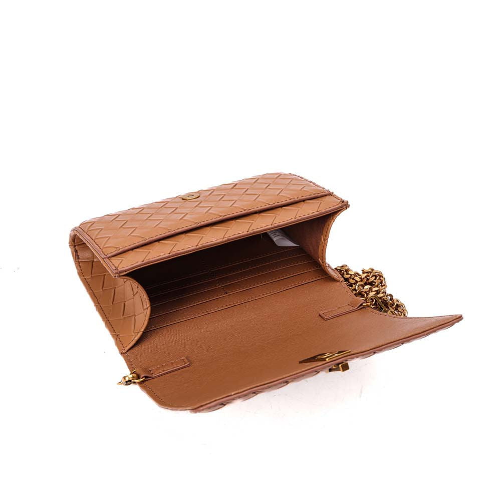 Bolsa Transversal Santa Lolla Caramelo Tressê Corrente
