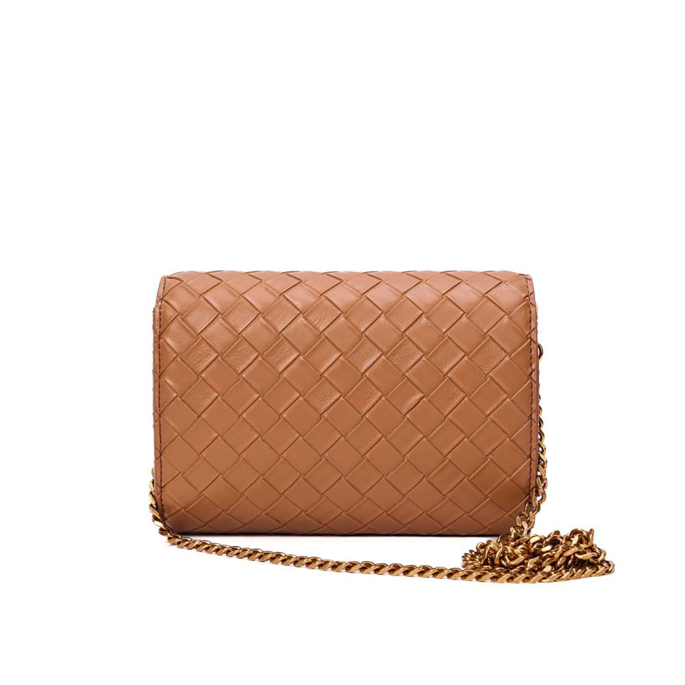 Bolsa Transversal Santa Lolla Caramelo Tressê Corrente