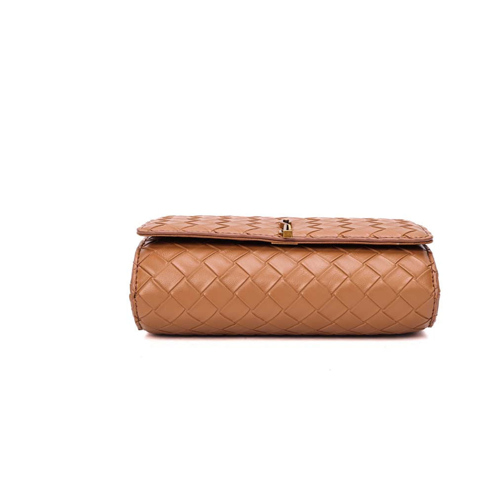 Bolsa Transversal Santa Lolla Caramelo Tressê Corrente