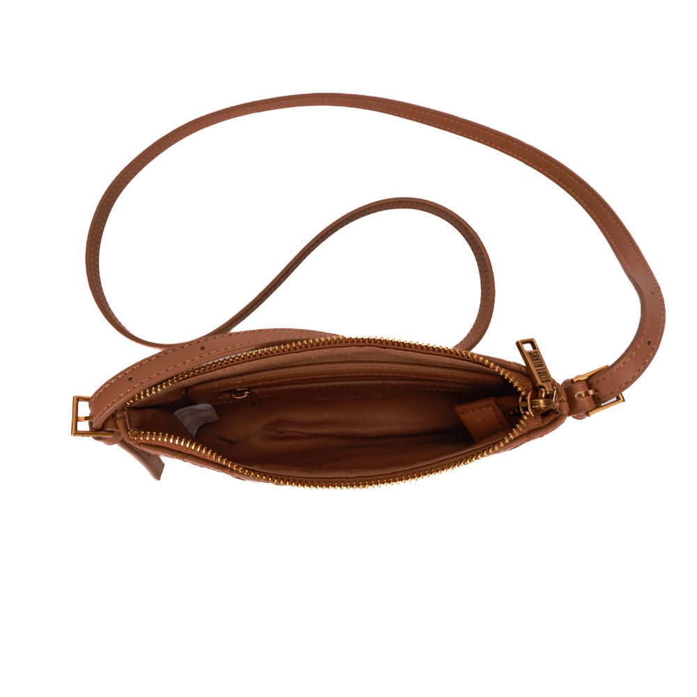 Bolsa Transversal Santa Lolla Caramelo Tresse Zíper