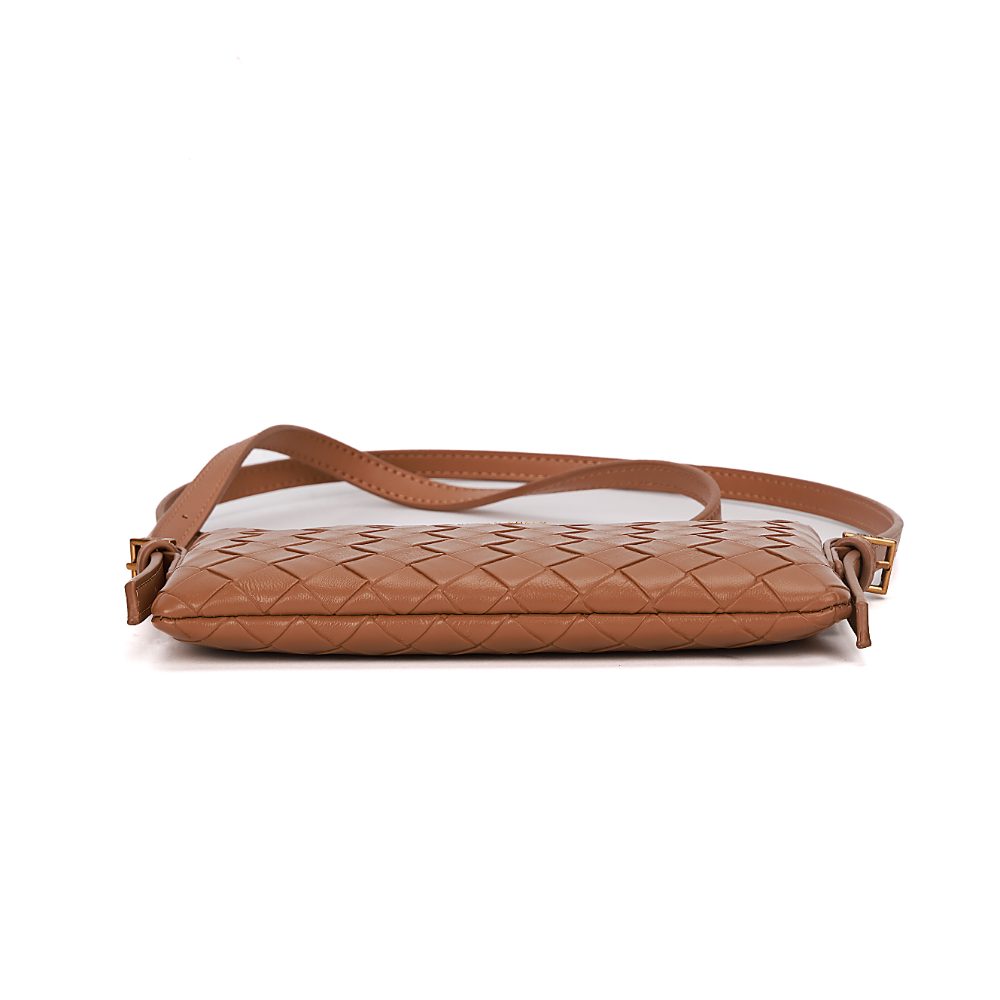Bolsa Transversal Santa Lolla Caramelo Tresse Zíper
