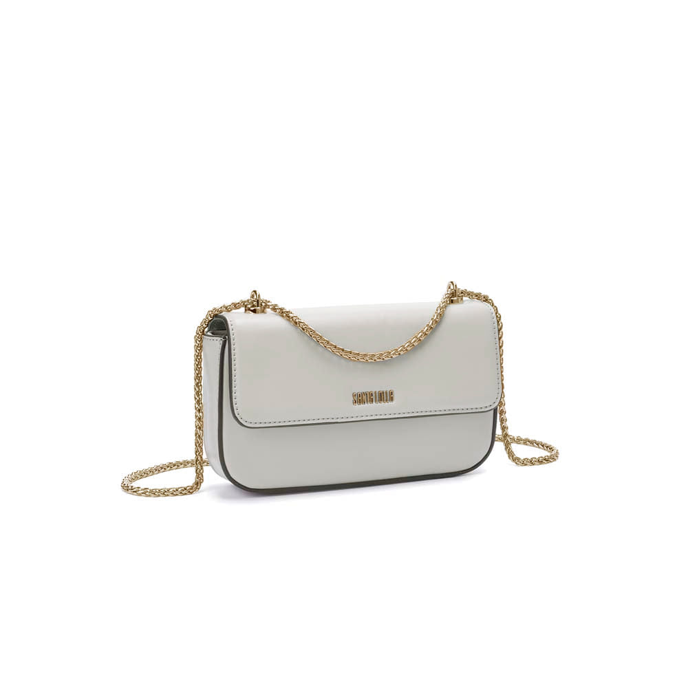 Bolsa Transversal Santa Lolla Cinza Alça Corrente