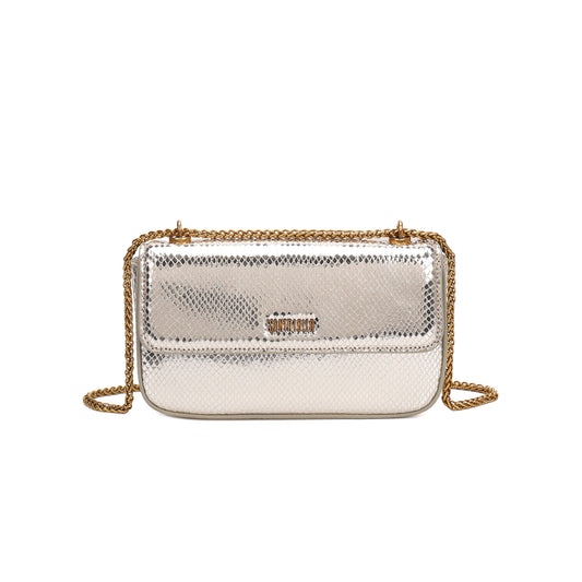 Bolsa Transversal Santa Lolla Dourada Alça Corrente