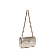 Bolsa Transversal Santa Lolla Dourada Alça Corrente