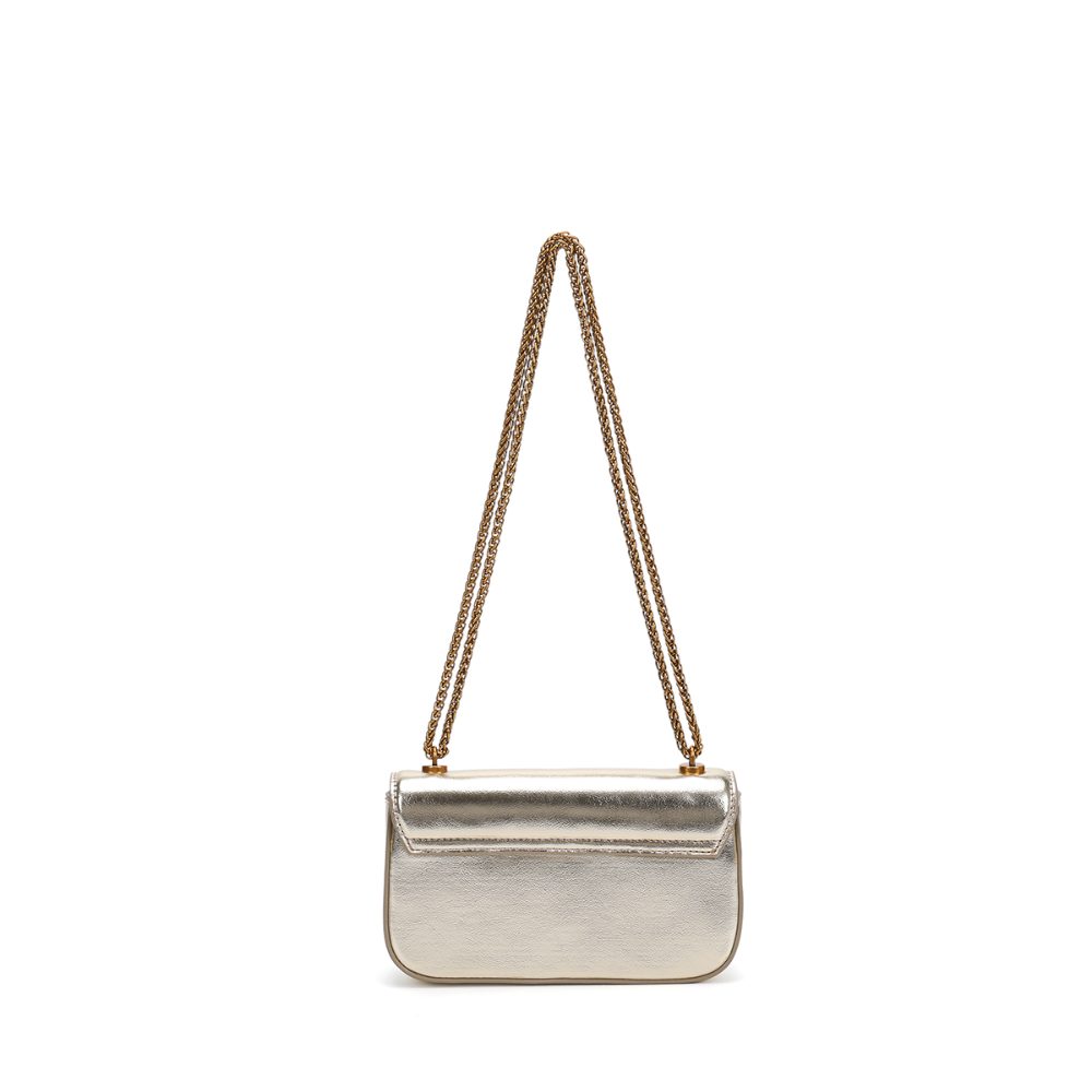 Bolsa Transversal Santa Lolla Dourada Alça Corrente