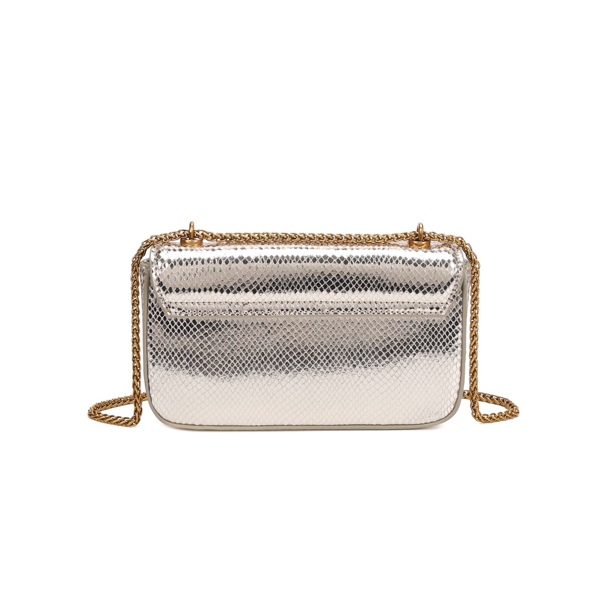 Bolsa Transversal Santa Lolla Dourada Alça Corrente