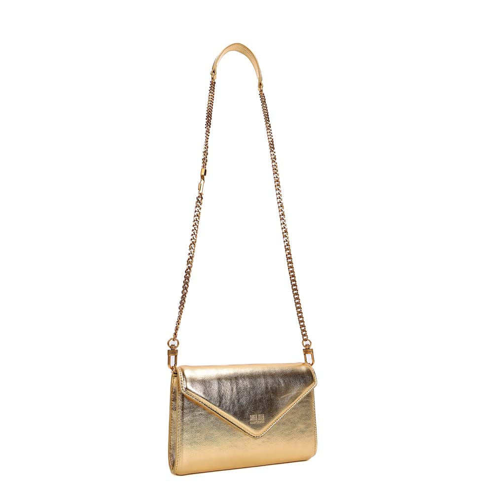 Bolsa Transversal Santa Lolla Dourada Metalizada