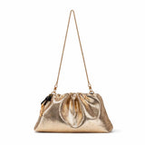 Bolsa Transversal Santa Lolla Dourada Snake Metalizada