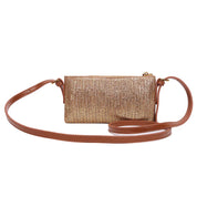 Bolsa Transversal Santa Lolla Dourada Tramada