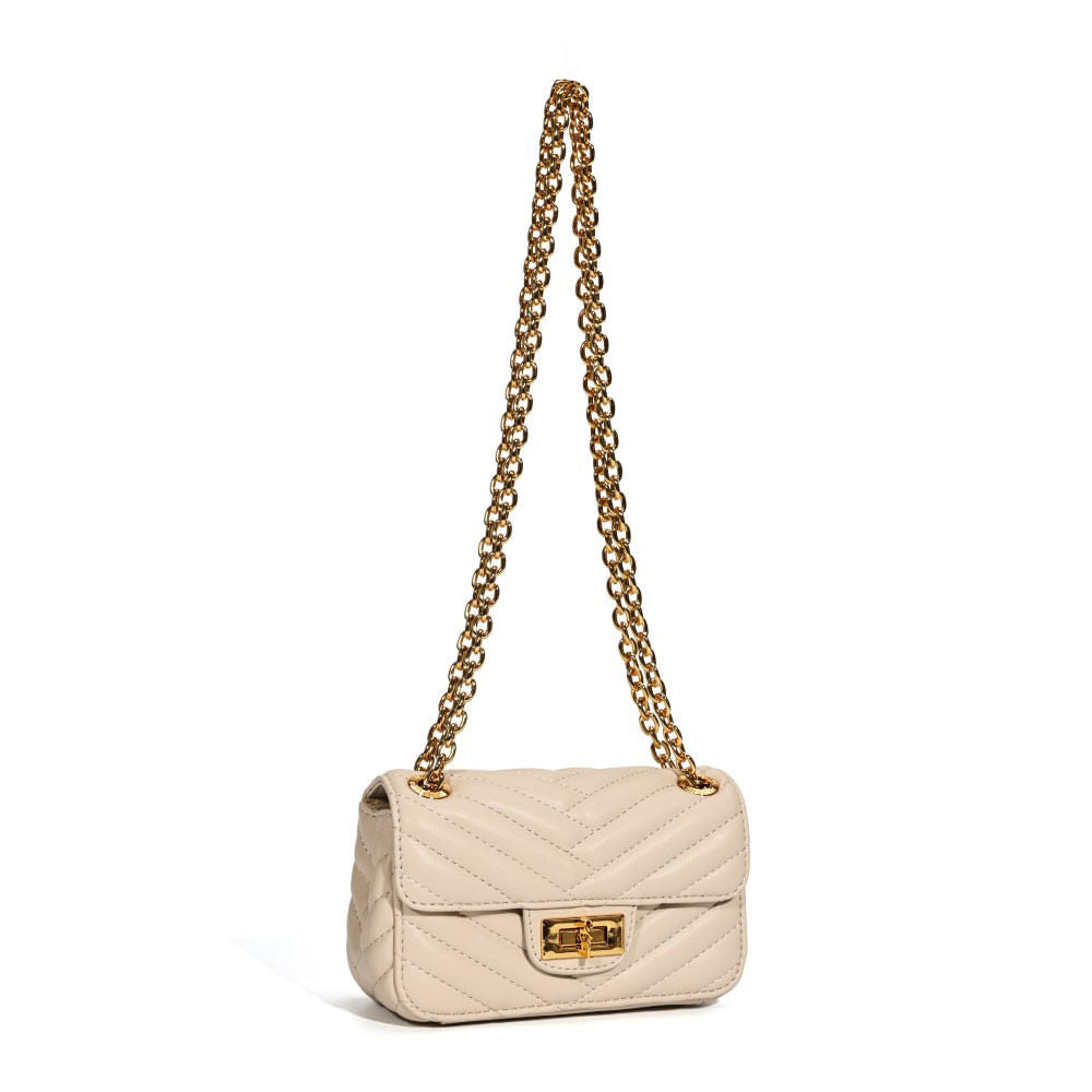 Bolsa Transversal Santa Lolla Marfim Alça Correntes